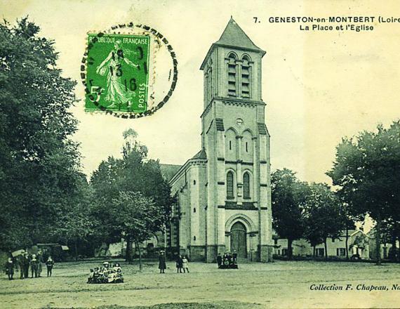 Carte postale ancienne de l'église de geneston